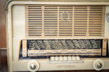 Radio ancienne Transmonde de 1950 transformée en enceinte Bluetooth par Charlestine - Photo détaillée du haut-parleur