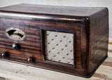 Détails radio ancienne Sonora F 1930 restaurée et connectée en Bluetooth par Charlestine